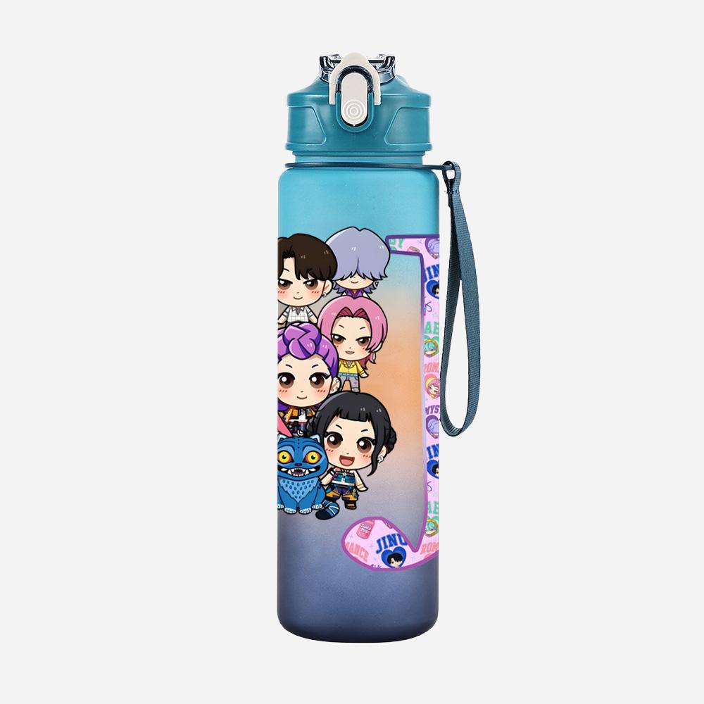 26 English Letter K-Pop Demon Hunters Printed Large Capacity Drinking Cup Portable Outdoor 750Ml Water Bottle Sports Water Cup Children Gift