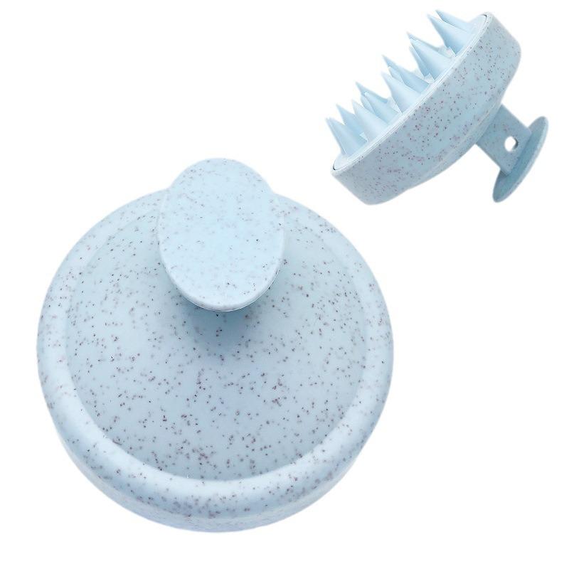 Eco-Friendly Wheat Straw Scalp Massager: Soft Rubber Shampoo Brush for Men & Women
