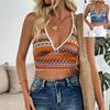 Summer Beach Sexy Babes Fashion Geometric Striped Neck Slim Sling Vest Women