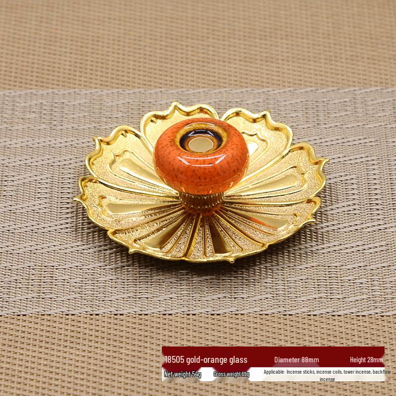 Japanese Glass Lotus Incense Holder: Dual-Use Aromatherapy & Backflow Burner