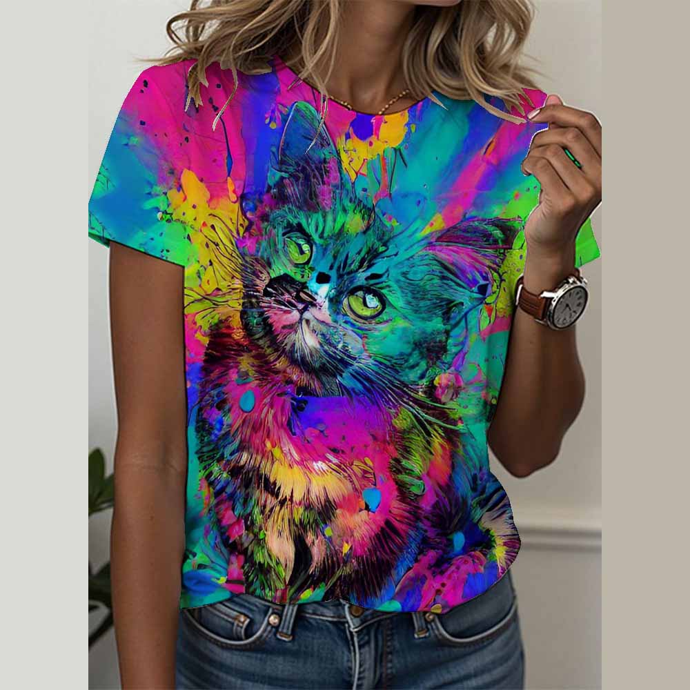 Fashion Women's T-Shirts Funny 3D Print Tops Short Sleeve T Shirt Summer Kawaii Africa Graphic Tees