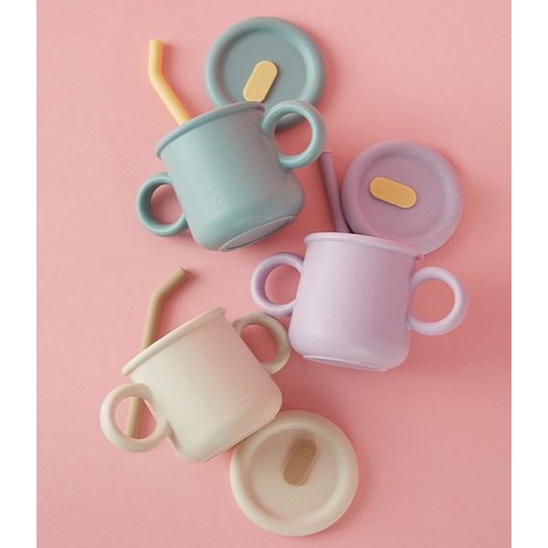 Set Lock&Lock Little Rub cu pai silicon 200ml set tip normal + tip duza, crem, bej, 1 set