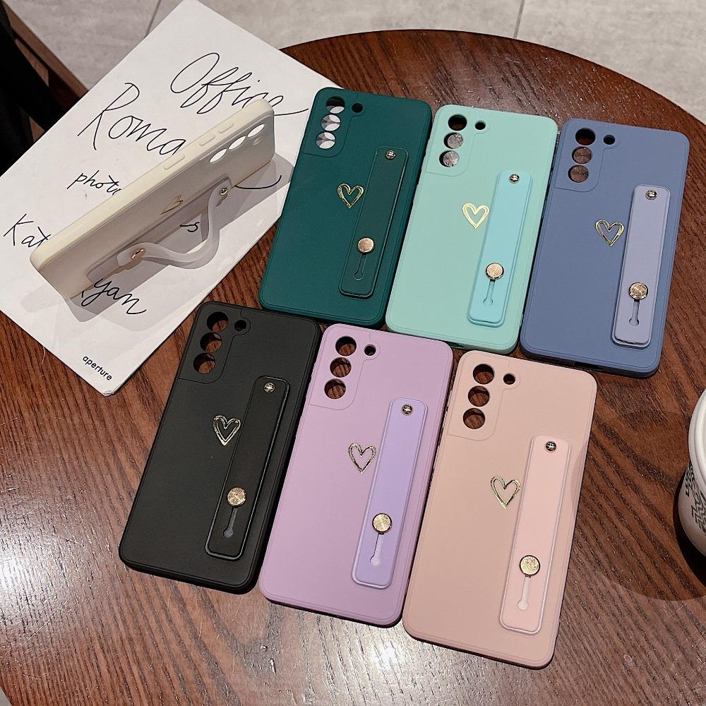 

Чехол для телефона Love Heart с держателем для браслета, силиконовый чехол, задняя крышка для телефона Samsung S23