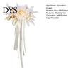 Champagne Rose Car Handle Decor Wedding Artificial Rose, Door Rearview Mirror Flower Reusable Decorative with Ribbon Bow, Suction Cup, Bridal