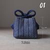 Large Denim Tea Set Carry Bag for Teapot with Four or Six Cups Portable Storage Organizer for Travel Outdoor Use No Cups
