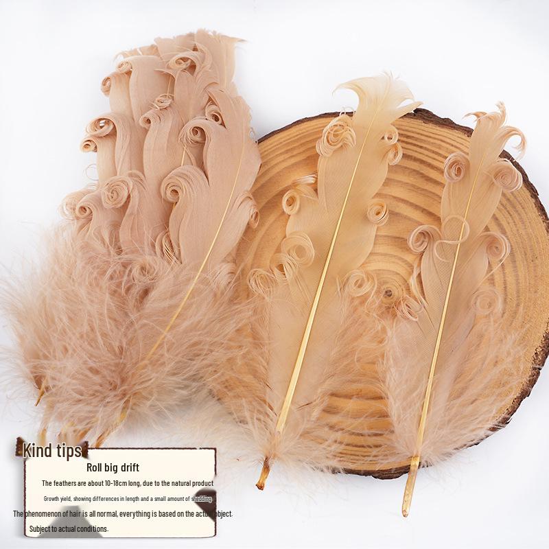 DIY Handmade White Large Curly Feather Accessories for Hats, Clothing, and Bags