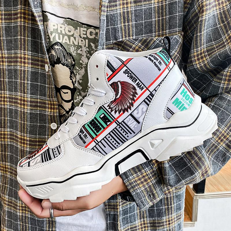 Men's Board Shoes New Big Size Platform Sneakers Men Sheos Punk Breathable Casual Sports Mesh Breathable Loafers Men Zapatillas