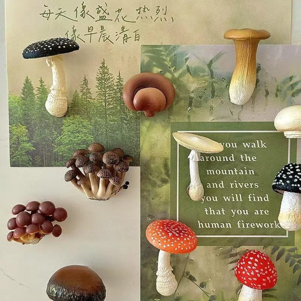 Simulated Mushroom Fridge Magnets 3D Fridge Decor Cute Refrigerator Magnets Home Decoration