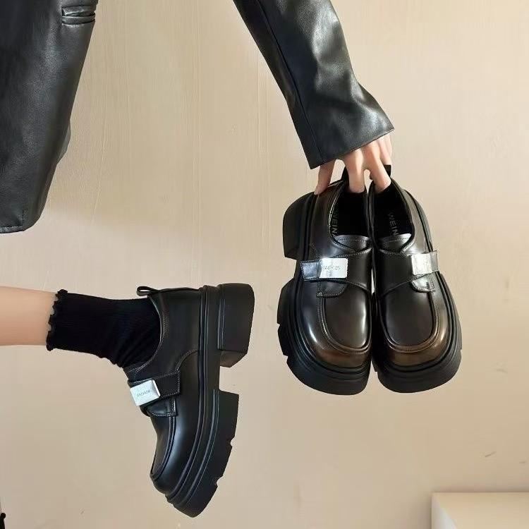 British Style Small Leather Shoes Women's Autumn 2025 New Spring and Autumn Retro Versatile Height Increase Skirt Platform Loafer Single Shoes