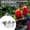 10/12/14cm Parrot Rabbit Hamster Pet Food Dish Stainless Steel Clamp-on Water Drinker Bird Feeder Feeding Bowl Hanging Bowl