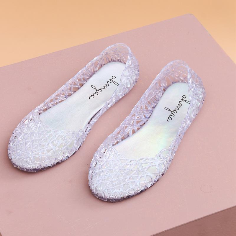 

Лаконичные босоножки на плоской подошве с открытым носком, прозрачные туфли, женские сандалии без застежек, расклешенные туфли с неглубоким носком, женские, большого размера 41 6 белый