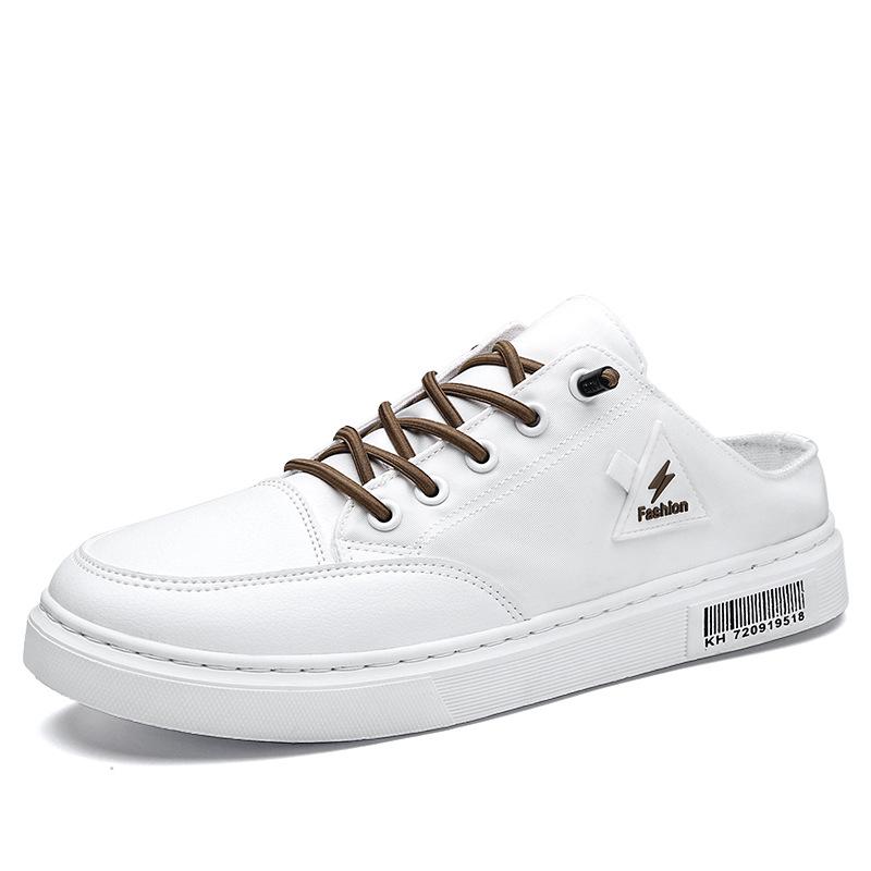 Fashion Mesh Half Slippers Fashion Men Canvas Shoes Men Trend Sandals Slippers Baotou Half Slippers Hollowed Out Breathable Men's Shoes