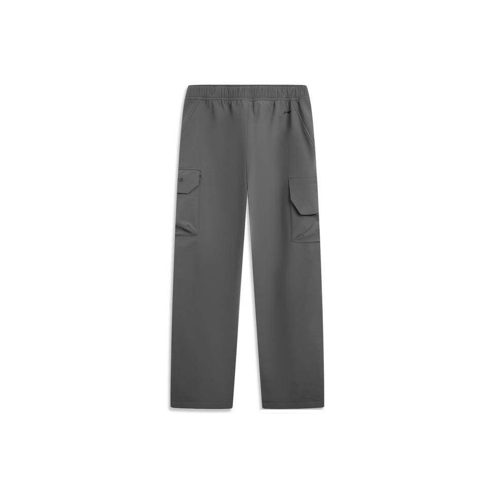 LiNing Outdoor CF Waterproof Soft Shell Straight Leg Fleece Lined Pants Men Pants AYKV589-1
