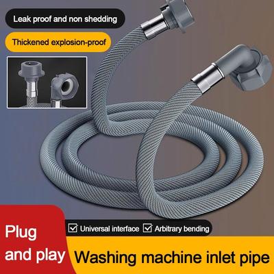 Plastic Washing Machine Hose with 90 Degree Bend Deformation Resistant Extension Tube Replacement Water Pipe