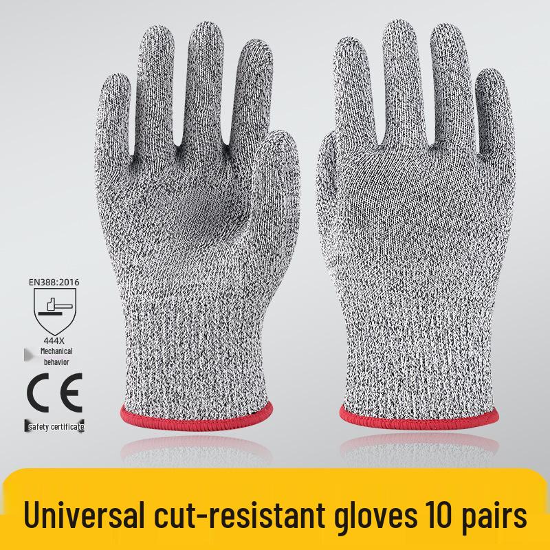 Level 5 Cut-Resistant Gloves: Anti-Slip, Wear-Resistant, Anti-Stab, for Kitchen, Outdoor, Woodworking, and Fishing Safety.