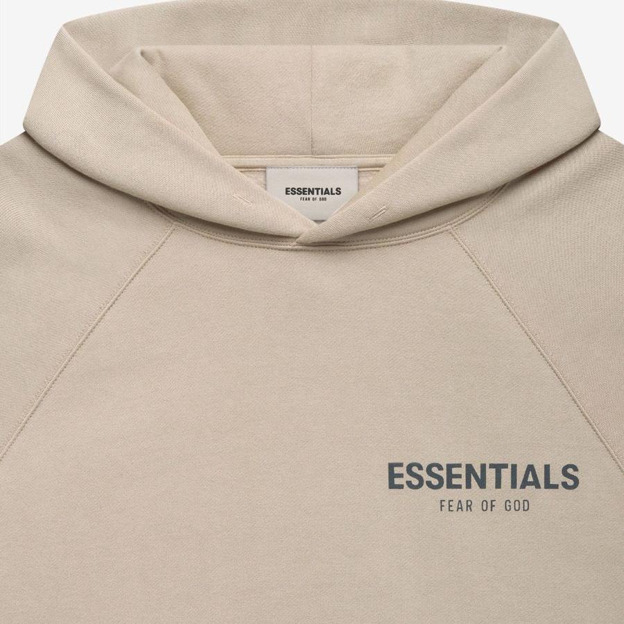 Fear of God Essentials Reflective Logo Pullover Hoodie Fleece-Lined Loose Fit Unisex Sweatshirt Brown FOG-FW21-159