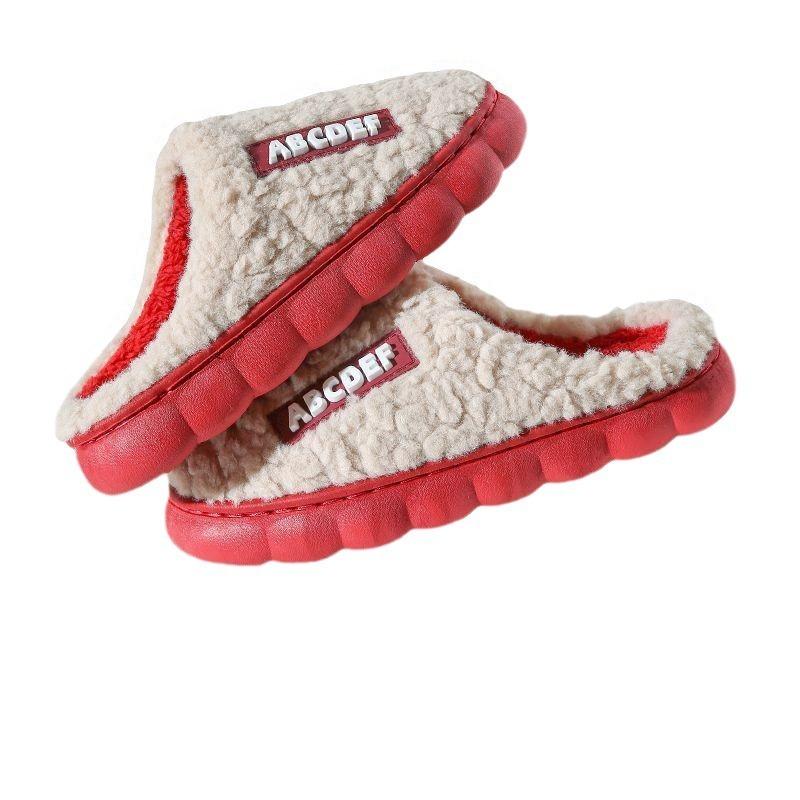 New cotton slippers women's winter couple non-slip indoor home warm fluffy slippers men