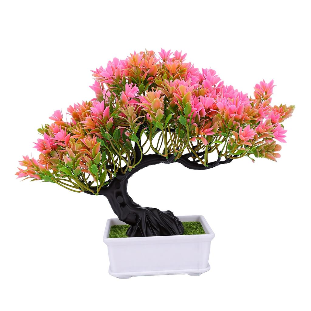 Artificial Bonsai Tree Indoor Small Faux Plant Decor with Pot for Home Table Office Desk Shelf Bedroom Living Room