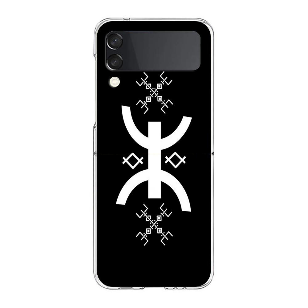 Amazigh Berber Flag Phone Case For Samsung Galaxy Z Flip 3 4 5 Hard Folding Clear PC Bumper For Samsung Z Flip3 Back Cover