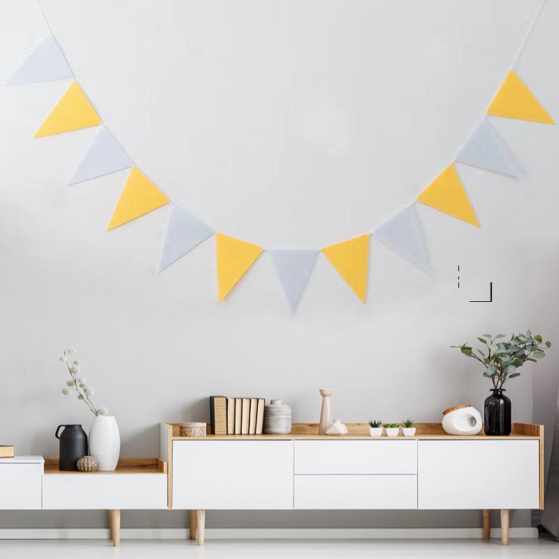 Felt Triangle Birthday Flags for Kids' Room & Party Decoration