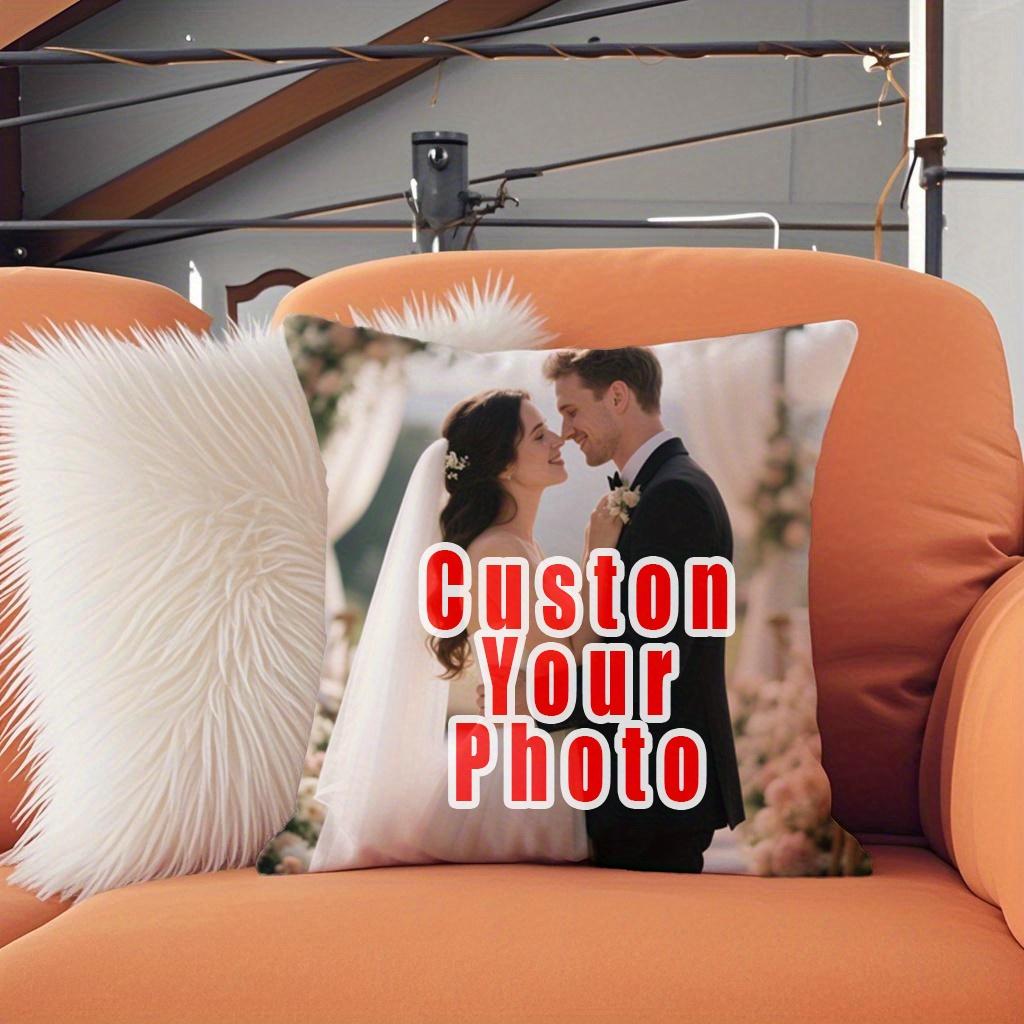 1 customized photo personalized pillowcase with modern checkered pattern, zipper closure, machine washable for uploading your ph