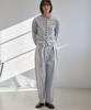 GRIDAJ Cotton Blend Belted Pants _ Light Gray