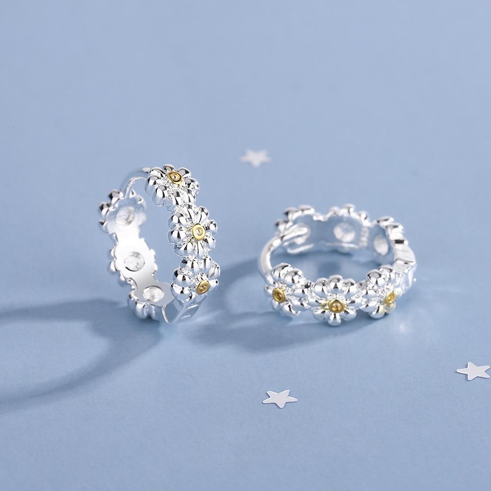 New 925 Sterling Silver Earrings Small Chrysanthemum Earrings Cute Fashion Women Jewelry Gifts Wedding Gifts