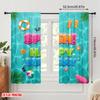 2pcs 2D Flat Printing Curtains Pool Party Happy Birthday Fabric Without Electricity 0 Use for Photo Booth Props