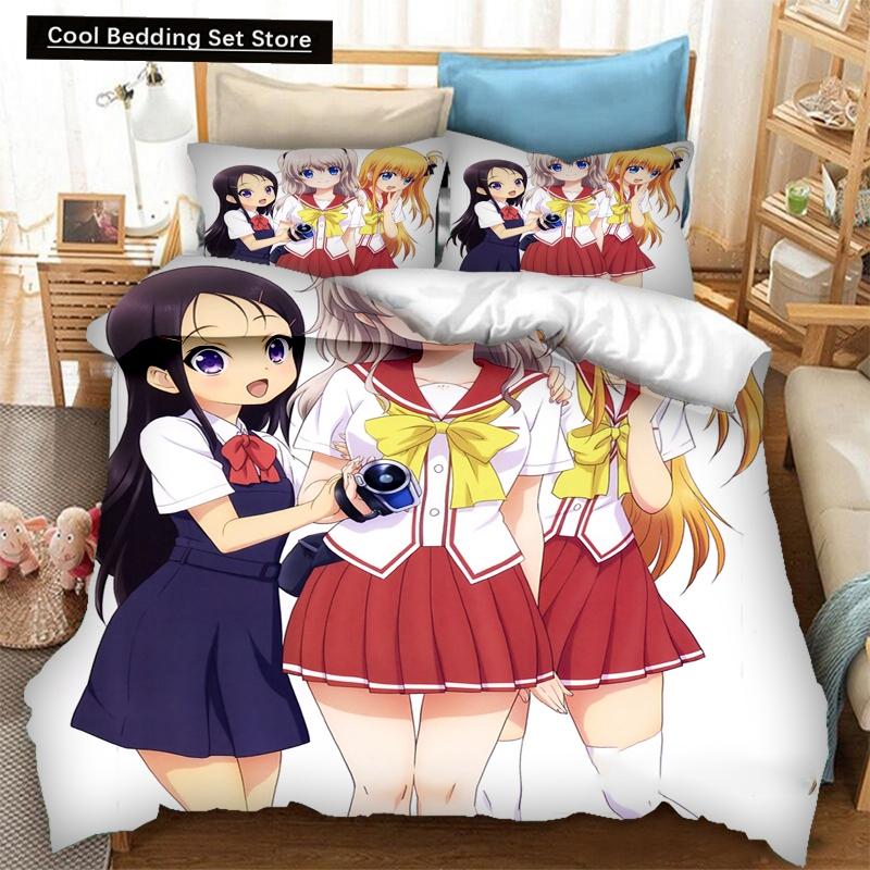 3D Print Anime Kawaii Girls Nao Tomori Bedding Set Double Twin King Duvet Cover Comforter Pillowcase Boys Girls Adults Bedroom
