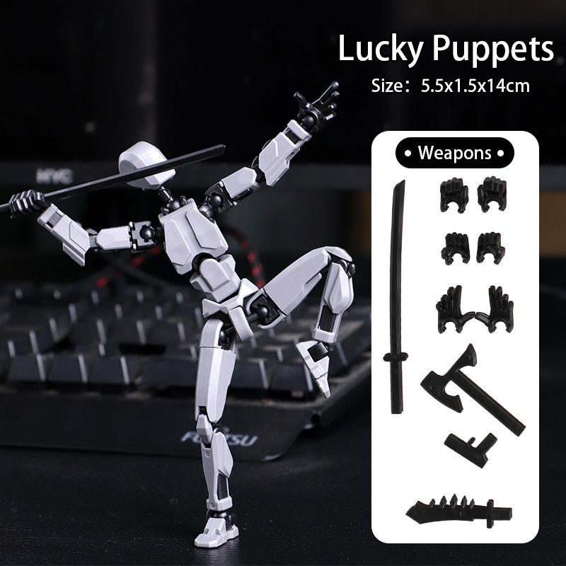 Sada akční figurky, obří meč Robot Akční figurka Robo 3D vytištěná 13 Akční figurka Fidget Toys kloubová, Sběratelé Desktop