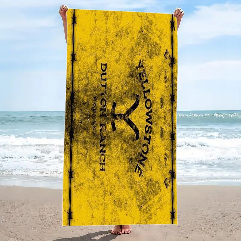 Yellowstone Print Beach Towel, Large Soft Quick Dry Towel for Beach Camping Swimming