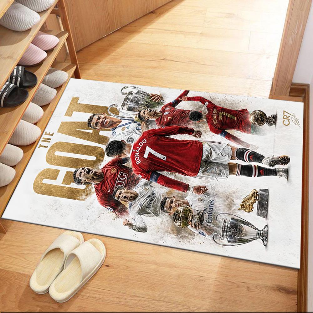 Ronaldo's Iconic Number Seven Square rugs are a great choice for living rooms, bedrooms, home décor, and as gifts.