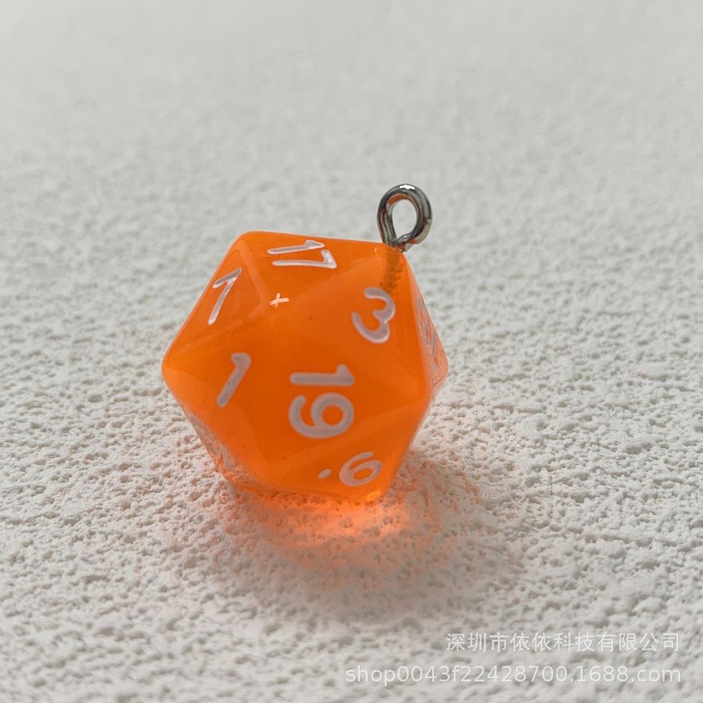 Manufacturer's real shot 20-sided sieve dice transparent solid color multi-sided dice bag pendant earrings keychain DIY accessories