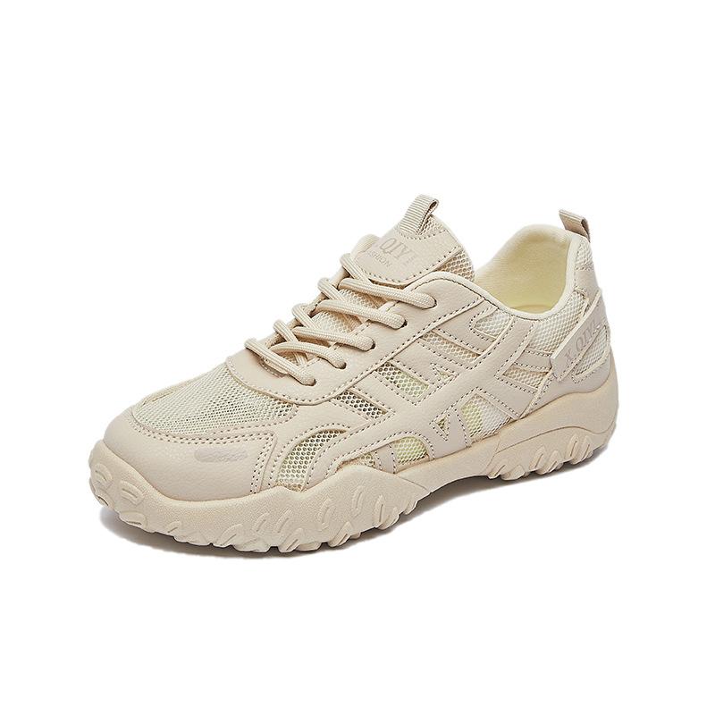 Japanese summer ice silk mesh inner height increase dad shoes women's tide breathable casual thick-soled German training shoes