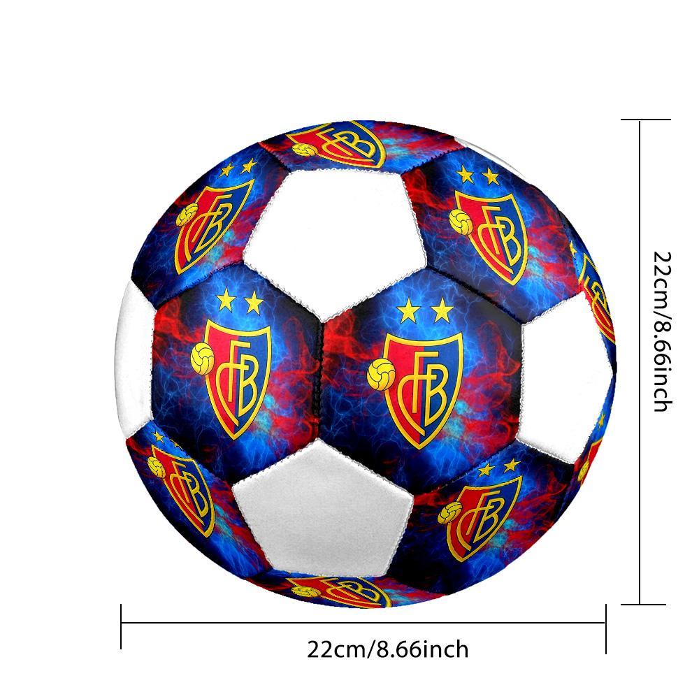 1PC FC Basel Team Size 5 Soccer Ball PrahaIndoor Soccer Ball Colorful All Ages Machine Stitched PVC Competition Ready Durable High-Bounce