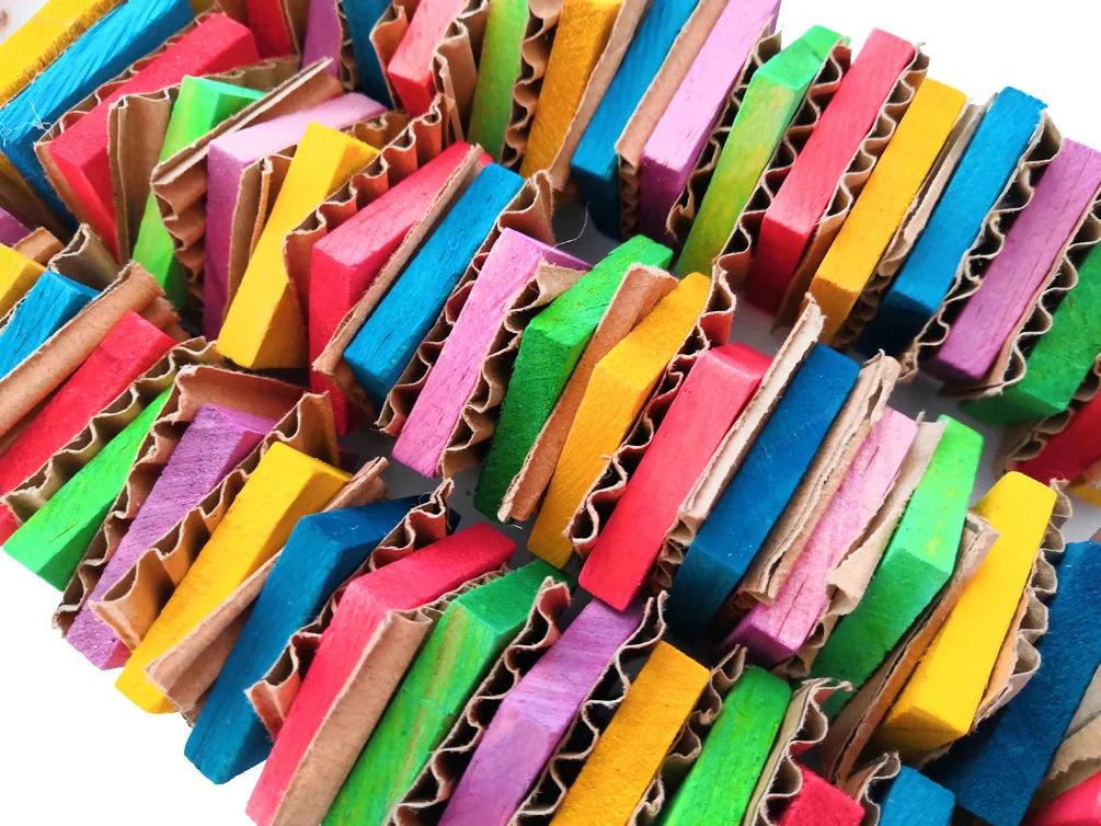Papageienspielzeug für große Vögel Karton Großvogelspielzeug Graupapageienspielzeug Natürliches Holz Vogelkäfig Kauspielzeug mit ZM918