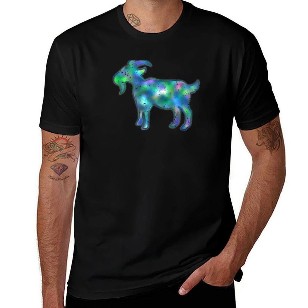 Psychedelic Goat T-Shirt Plus Size Summer Casual T-Shirt