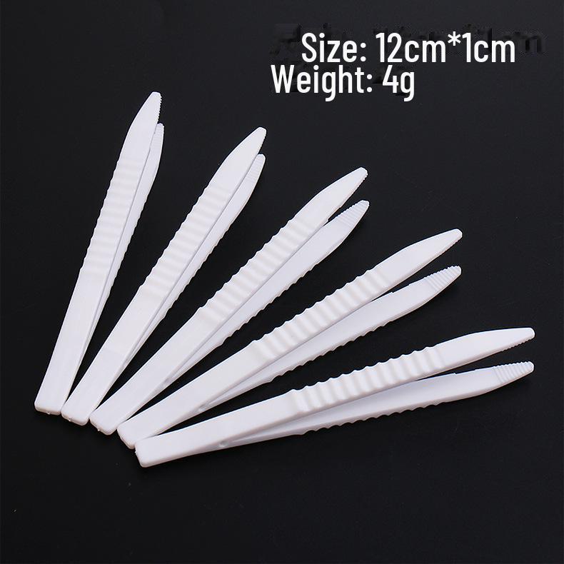 Transparent ABS Plastic Tweezers for Eyelashes & Nail Art - Non-Slip, Slender Design