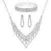 European and american wedding rhinestone evening accessories - full diamond sparkling hollow necklace set