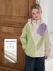 Yuchen Mädchen Patchwork Kapuzenjacke - 2025 Herbst Freizeit-Oberteil