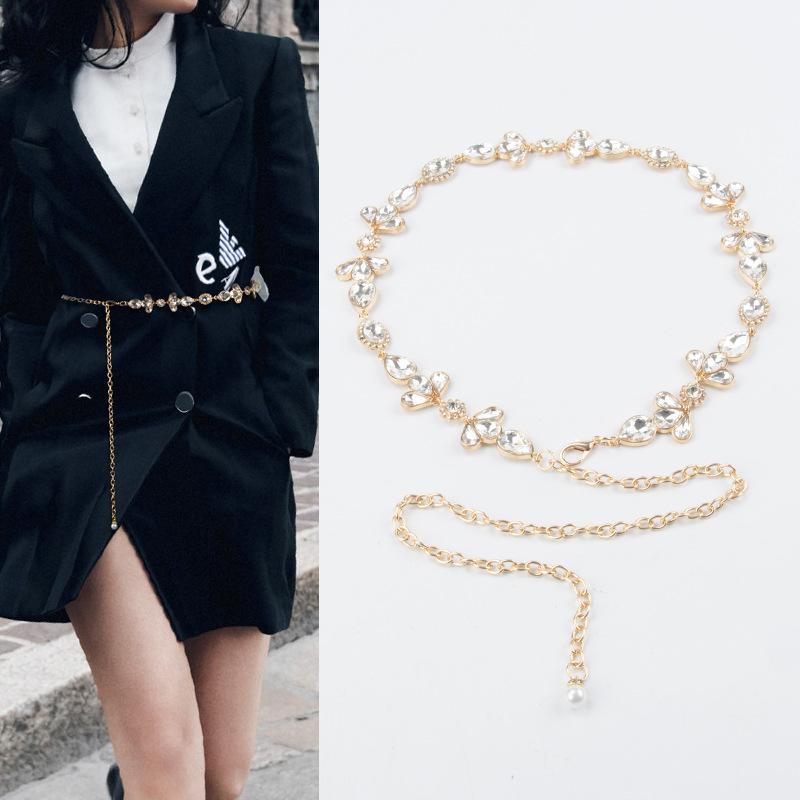 

Xiaoxiangfeng Metal Waist Chain Ladies Elegant Belt Dress Decorative Women