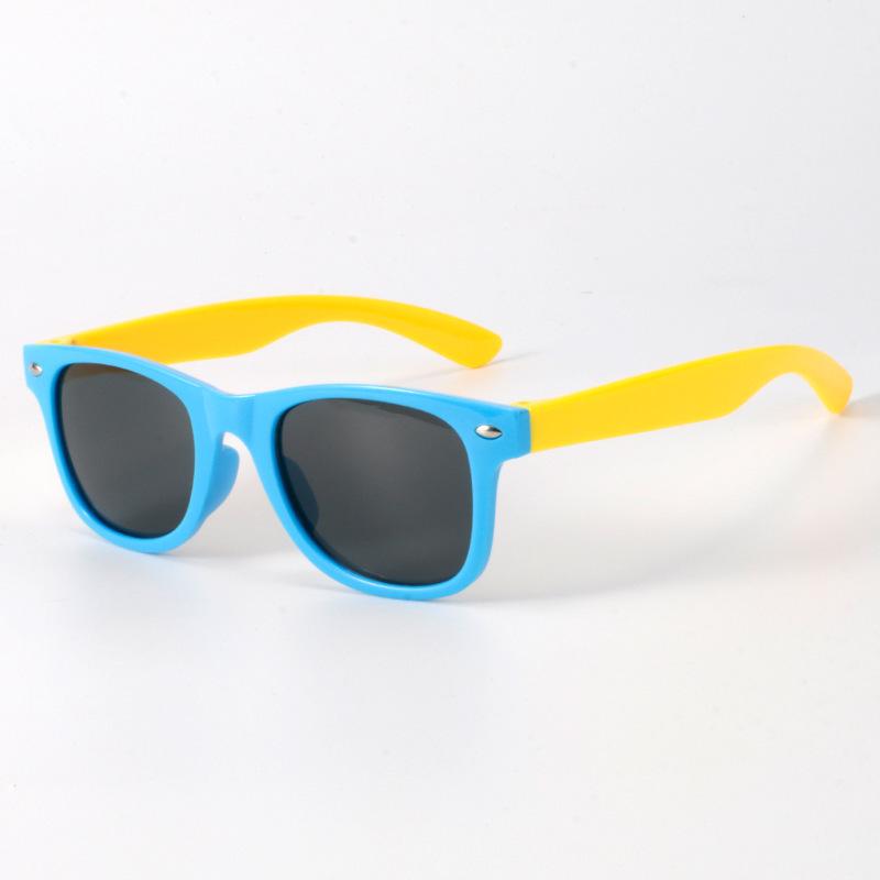 Anti-UV Color Block Children's Sunglasses: Trendy, Cute, Comfortable, Windproof & Sandproof for Boys and Girls