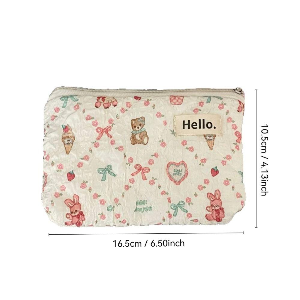 Creative Quilted Cotton Coin Purses Mini Cartoon Storage Bag Large Capacity Coin Wallet