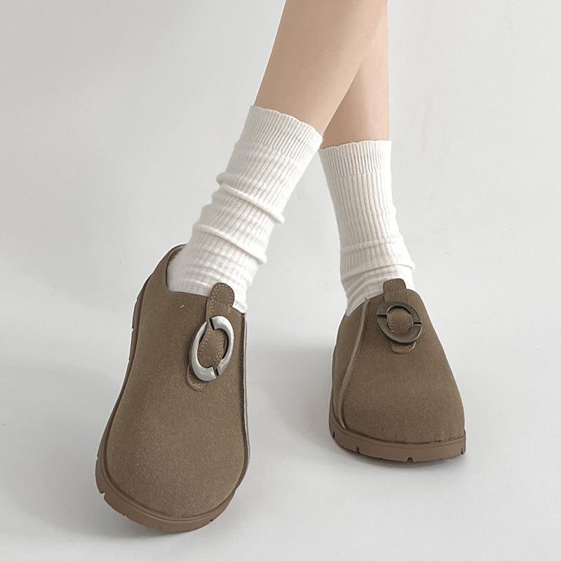 Retro brown inner height increase soft bottom thick bottom bag head slippers women's summer outer wear 2025 new outer wear non-slip sandals