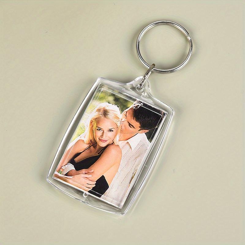 10pcs Acrylic Photo Frame Keyring Keychains,Clear Picture Keychain As Gift,Suit For Artwork, Keychain pendant DIY