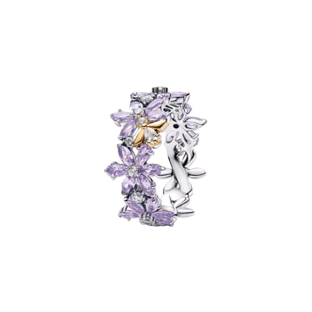 New 925 Silver Plant Bee Flower Women's Ring Suitable for Wedding Parties Wear DIY High Quality Jewelry Gifts