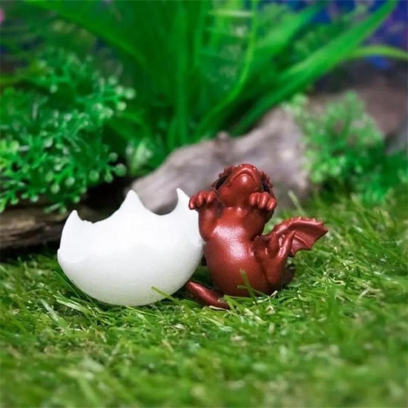Newborn Dragon In Egg 3D Mini Art Dragon Statue Little Miniature Of Dragon Hatching Dragon Newborn Ocean-Clear Resin