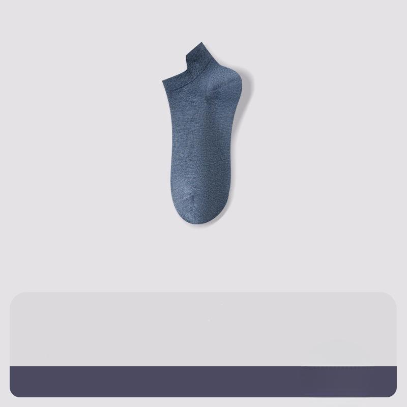 Men's Summer Thin Pure Color All Lift Ear Deodorant Sweat Absorption Breathable Heel Socks