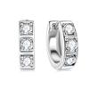 Sparkling Jewelry D Color Black 3.0mm 0.1ct Moissanite Diamond 925 Sterling Silver Huggie Hoops Stud Earrings for Men