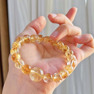 8Mm Autumn And Winter Maillard Natural Citrine Lemon Citrine Bracelet Bracelet